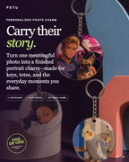 Custom Pet Portrait Keychain Charm (Set of 3)
