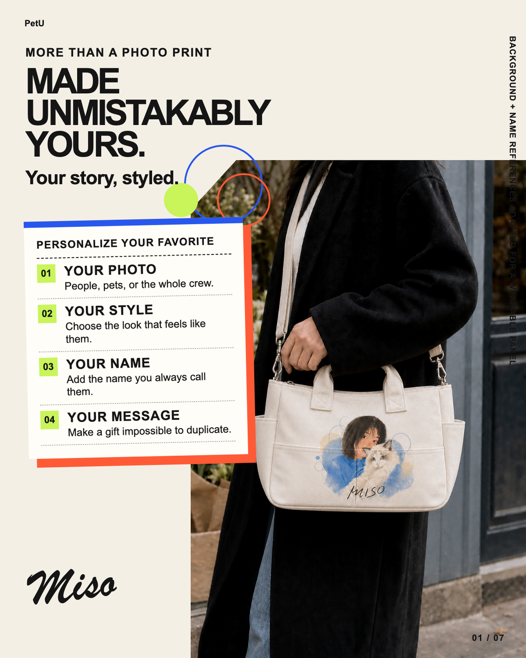Custom Pet Portrait Tote Bag