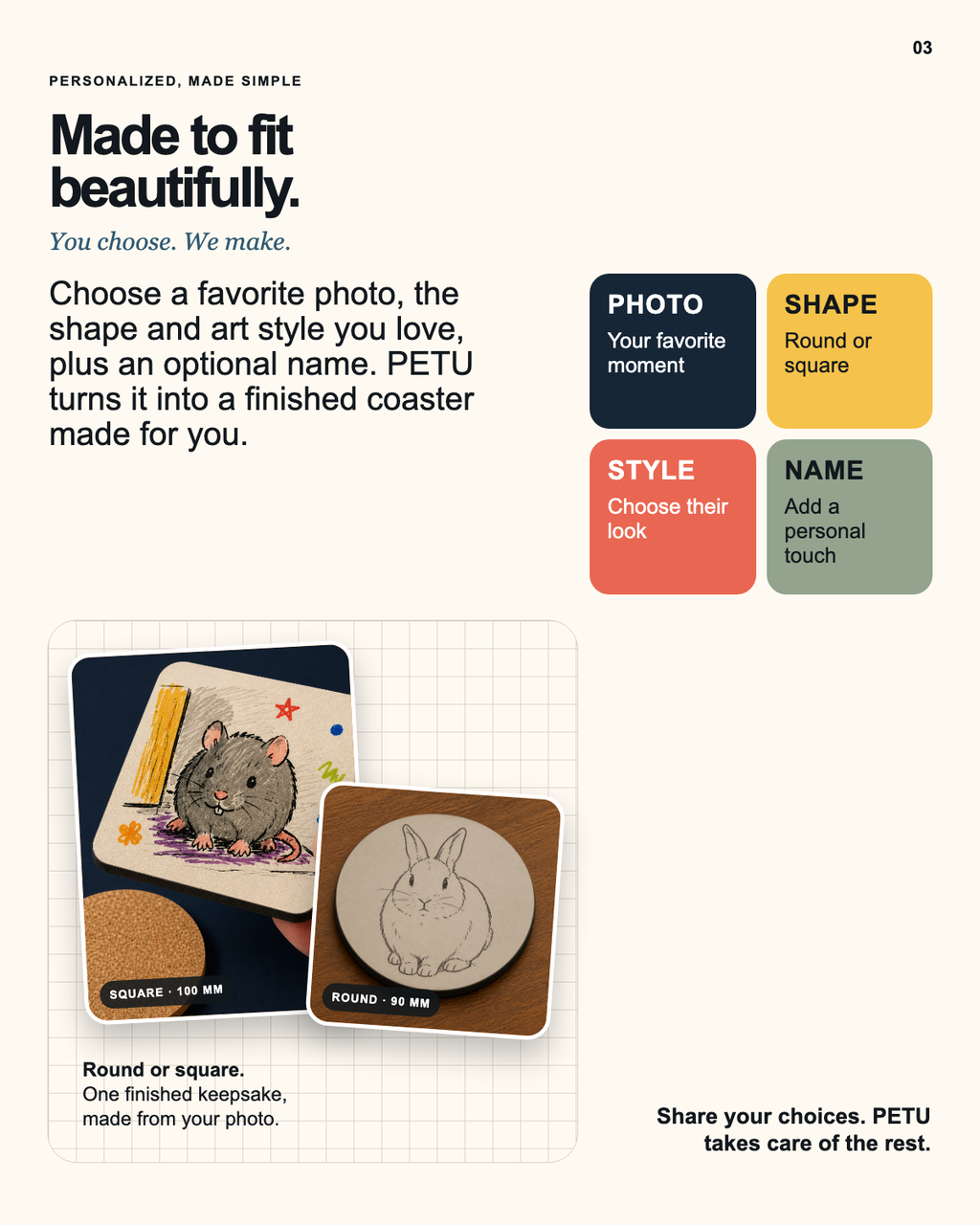 Custom Pet Portrait Coasters (Set of 2)