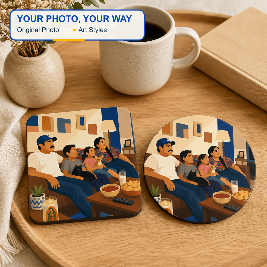 Custom Pet Portrait Coasters (Set of 2)