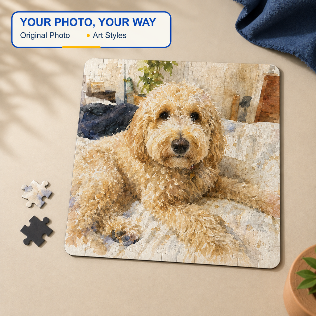 Custom A5 Pet Portrait Magnetic Puzzle (Set of 2)