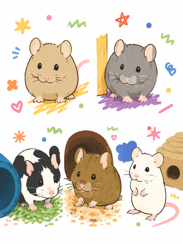 Playful Doodle Illustration artwork created from the corresponding small pet reference